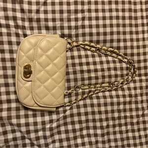 small cream handbag clutch purse